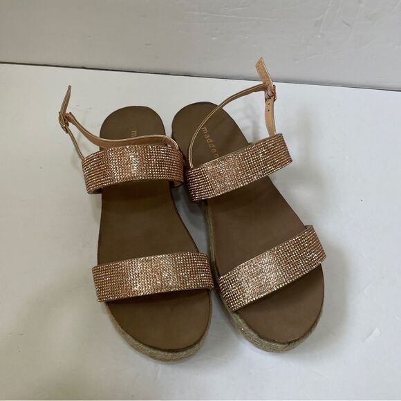 MADDEN GIRL GLITZIE PLATFORM SANDALS IN GOLD GLITTER - Picture 2 of 7